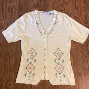 Floral embroidered sweater